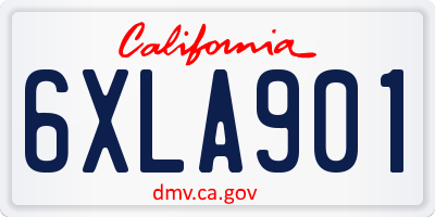 CA license plate 6XLA901