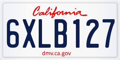 CA license plate 6XLB127
