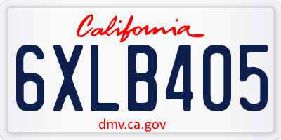 CA license plate 6XLB405