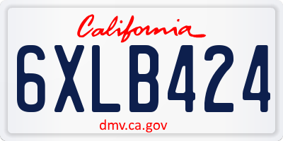 CA license plate 6XLB424