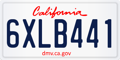 CA license plate 6XLB441