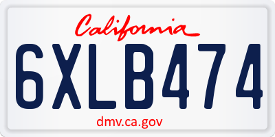 CA license plate 6XLB474
