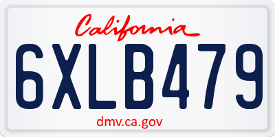 CA license plate 6XLB479