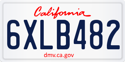 CA license plate 6XLB482
