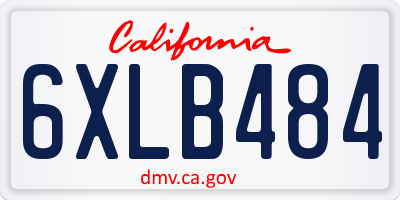 CA license plate 6XLB484