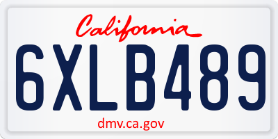 CA license plate 6XLB489