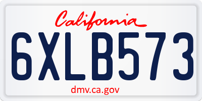 CA license plate 6XLB573