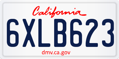 CA license plate 6XLB623