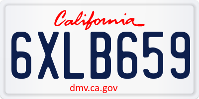 CA license plate 6XLB659