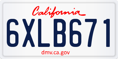 CA license plate 6XLB671