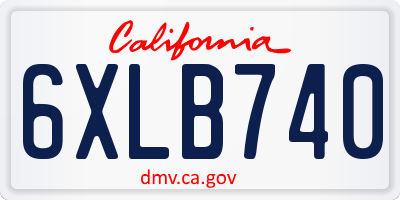 CA license plate 6XLB740