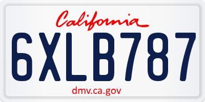 CA license plate 6XLB787