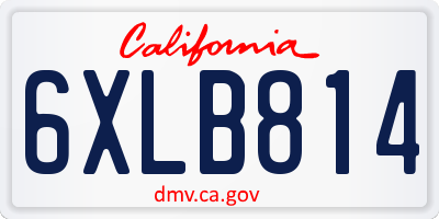 CA license plate 6XLB814