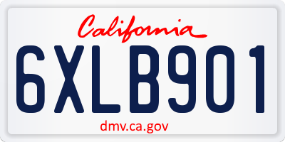 CA license plate 6XLB901