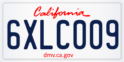CA license plate 6XLC009