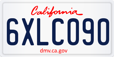 CA license plate 6XLC090