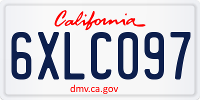 CA license plate 6XLC097