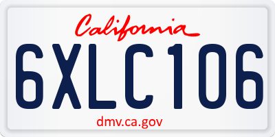 CA license plate 6XLC106