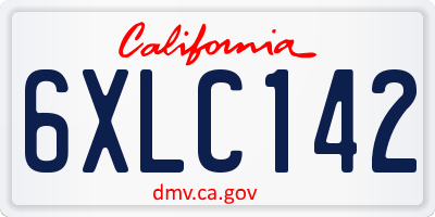 CA license plate 6XLC142