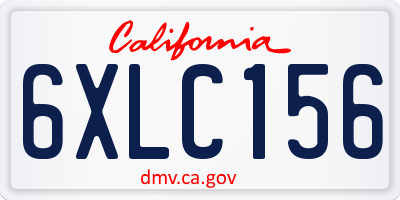 CA license plate 6XLC156