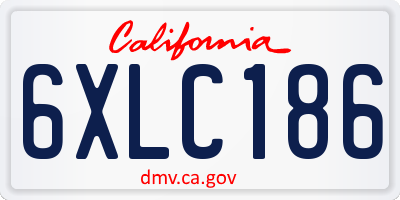CA license plate 6XLC186