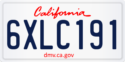 CA license plate 6XLC191