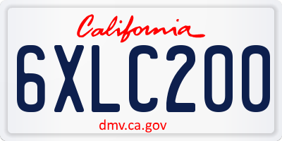 CA license plate 6XLC200