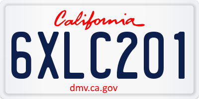 CA license plate 6XLC201