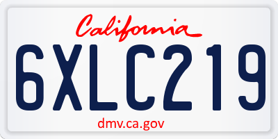 CA license plate 6XLC219