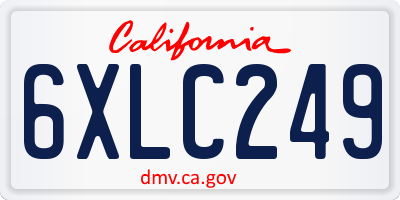 CA license plate 6XLC249