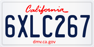 CA license plate 6XLC267