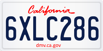 CA license plate 6XLC286