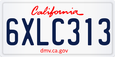 CA license plate 6XLC313