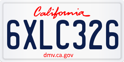 CA license plate 6XLC326