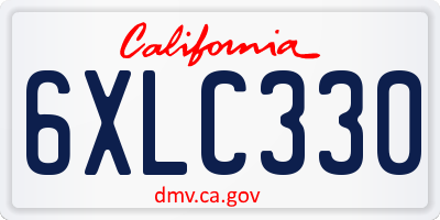 CA license plate 6XLC330