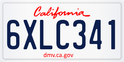 CA license plate 6XLC341