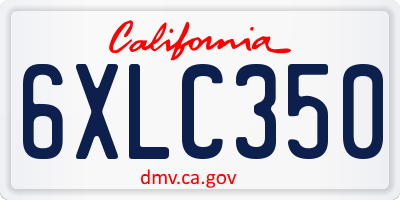 CA license plate 6XLC350