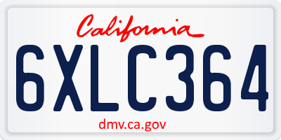 CA license plate 6XLC364