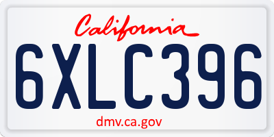 CA license plate 6XLC396