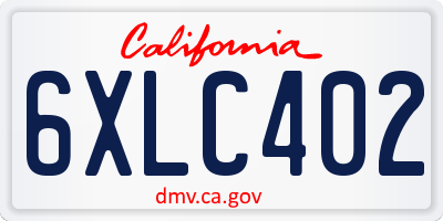 CA license plate 6XLC402