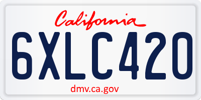 CA license plate 6XLC420