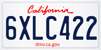 CA license plate 6XLC422