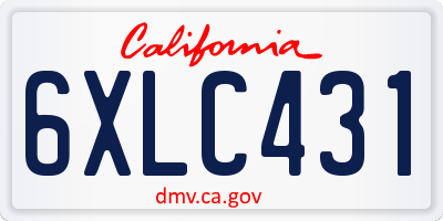 CA license plate 6XLC431