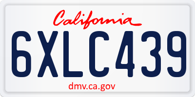 CA license plate 6XLC439