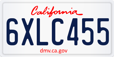 CA license plate 6XLC455