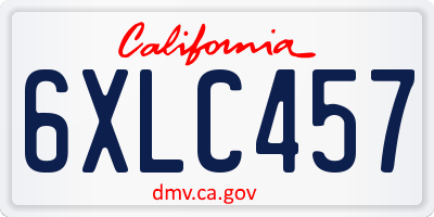 CA license plate 6XLC457