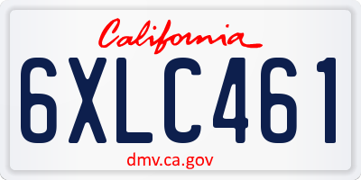 CA license plate 6XLC461