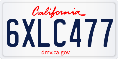 CA license plate 6XLC477