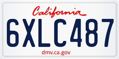 CA license plate 6XLC487