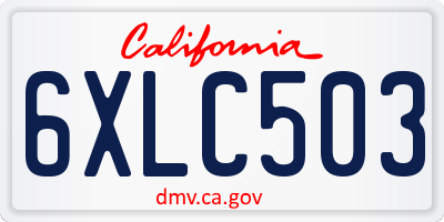 CA license plate 6XLC503